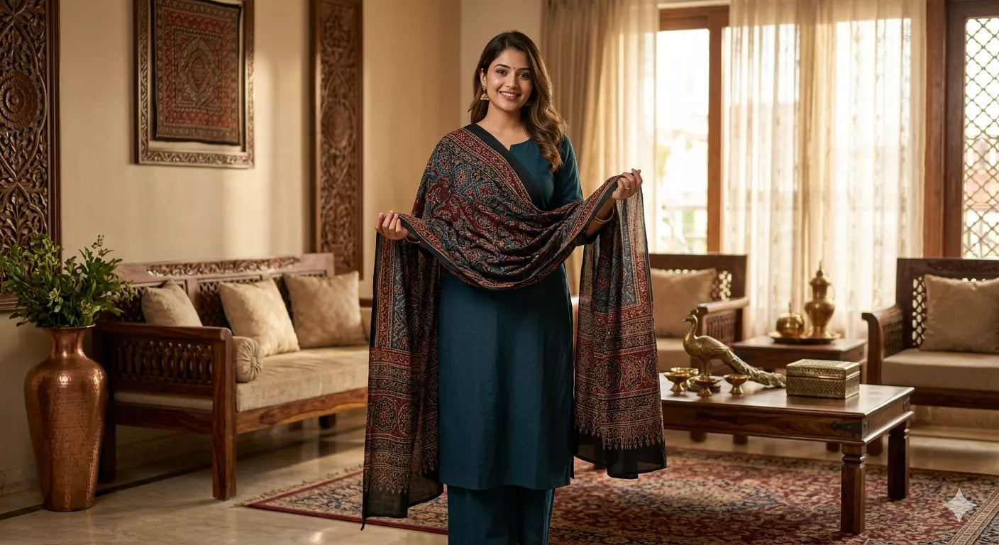 Ajrakh Dupattas