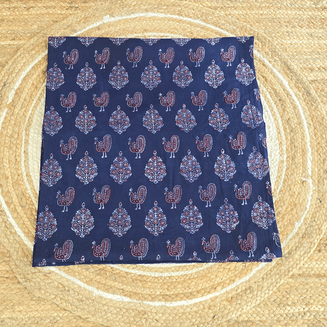 Floral Buta Navy Mul Cotton Fabric