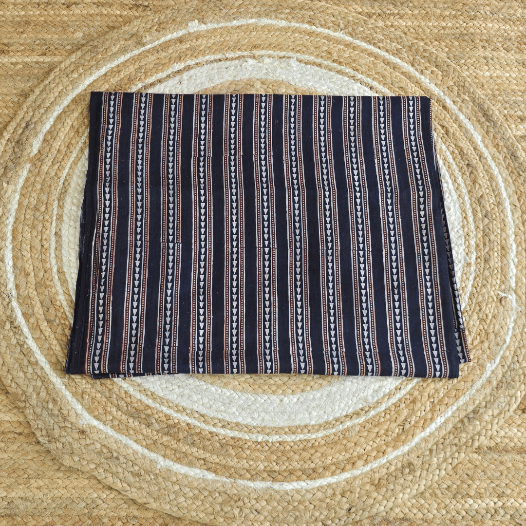 Indigo Tribal Mul Cotton Fabric