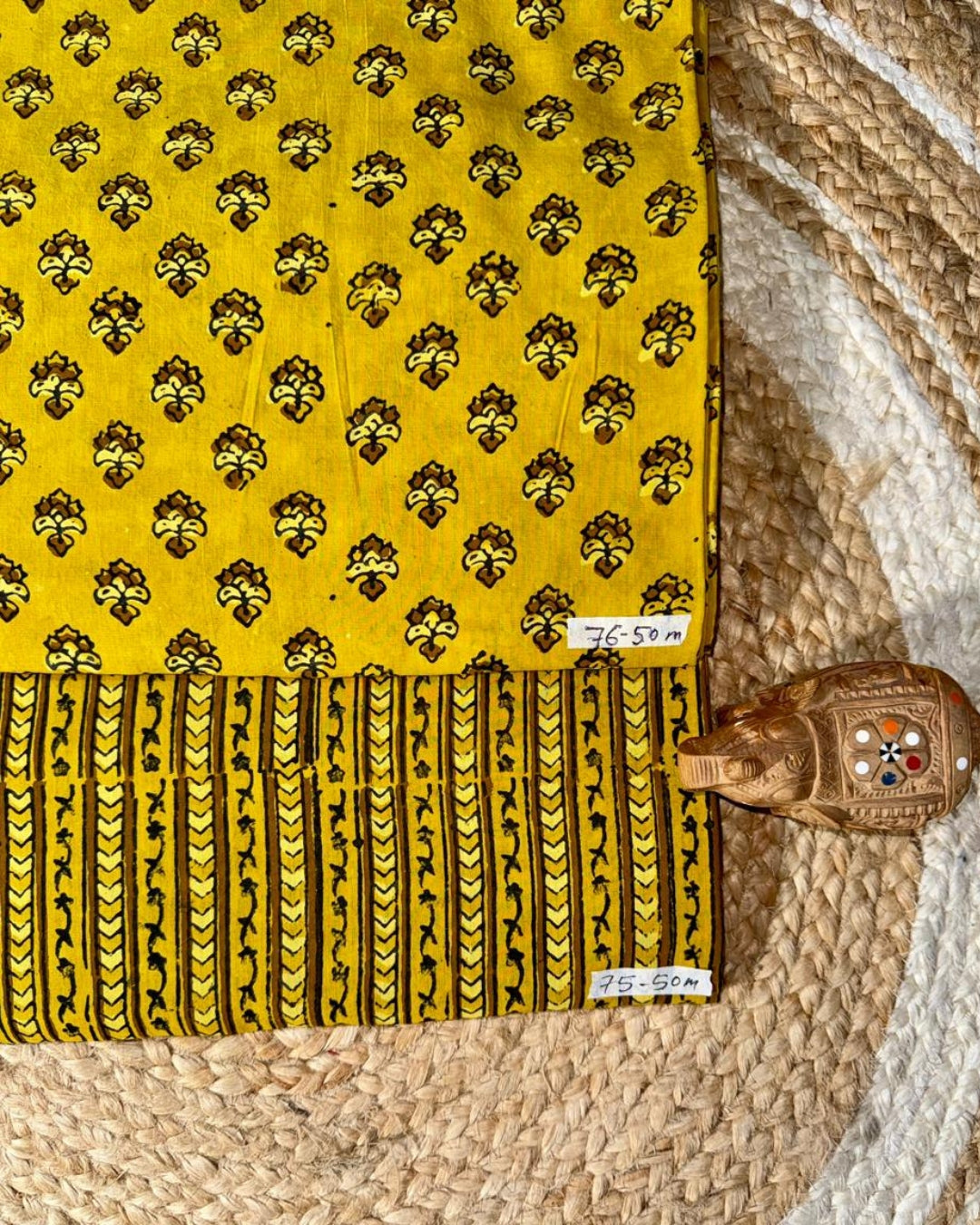 Mustard Floral Cotton Fabric