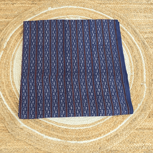 Indigo Striped Mul Cotton Fabric