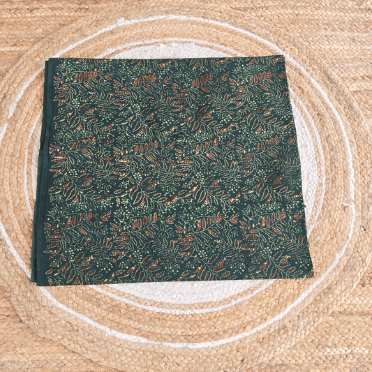 Green Floral Mul Cotton Fabric