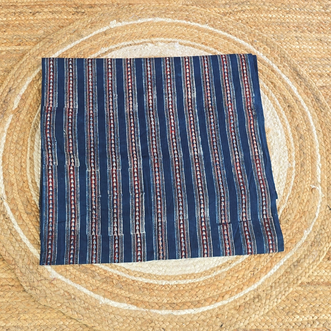 Indigo Stripe Mul Cotton Fabric