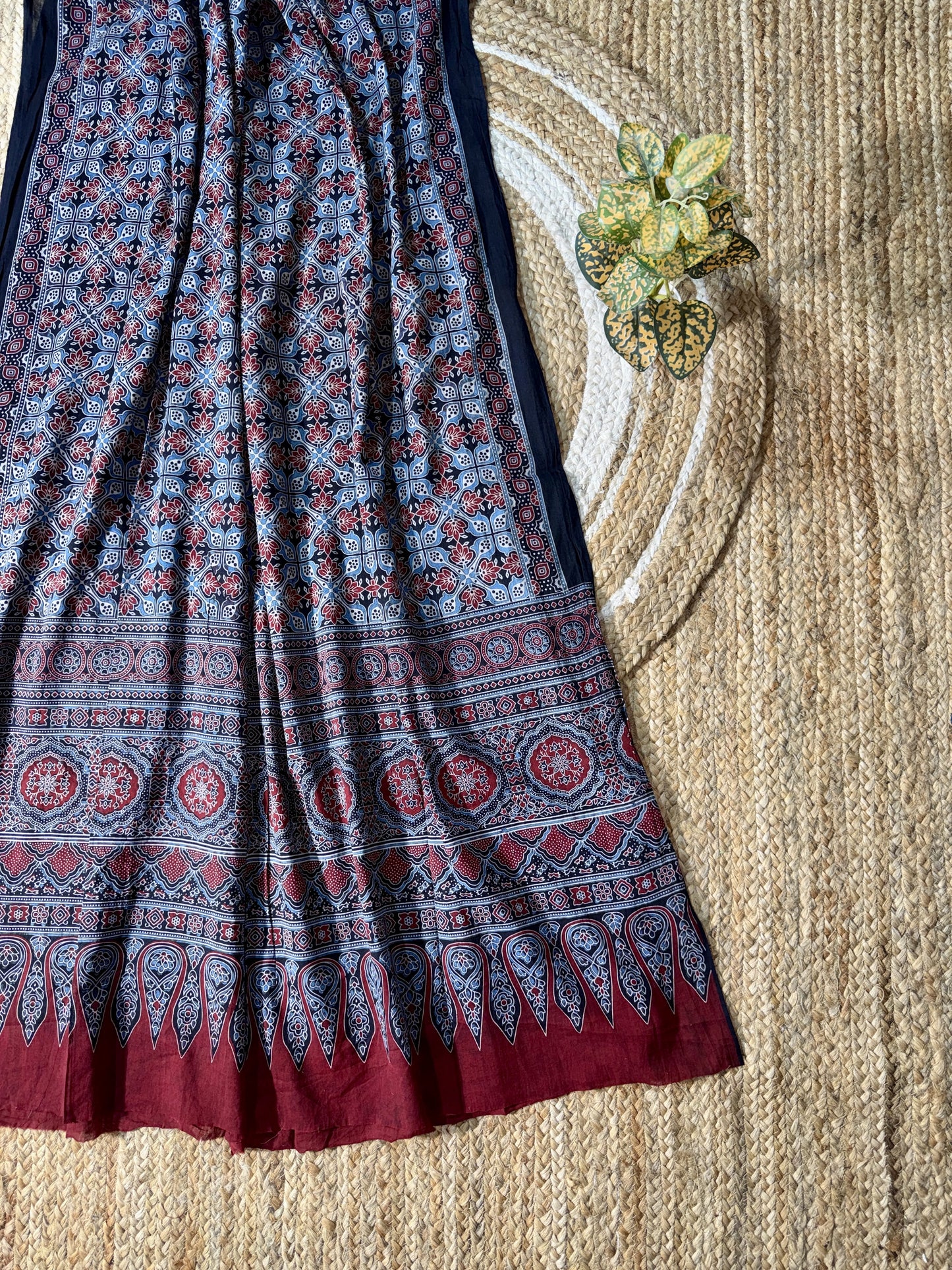 Sky Blue Floral Mul Cotton Dupatta