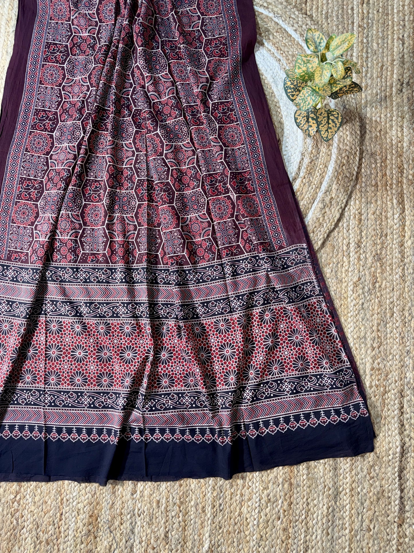 Deep Maroon Mul Cotton Dupatta