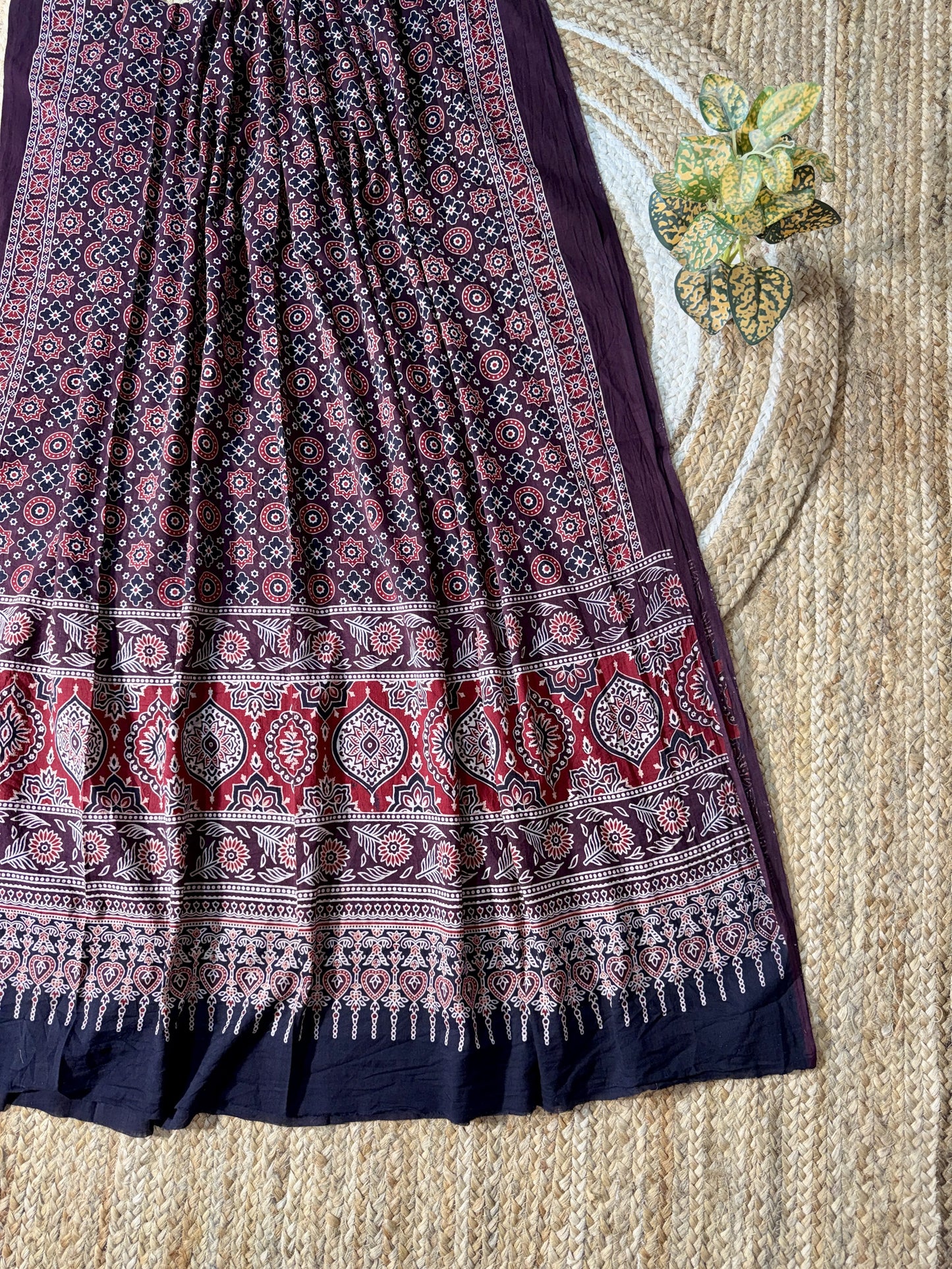 Plum Floral Mul Cotton Dupatta