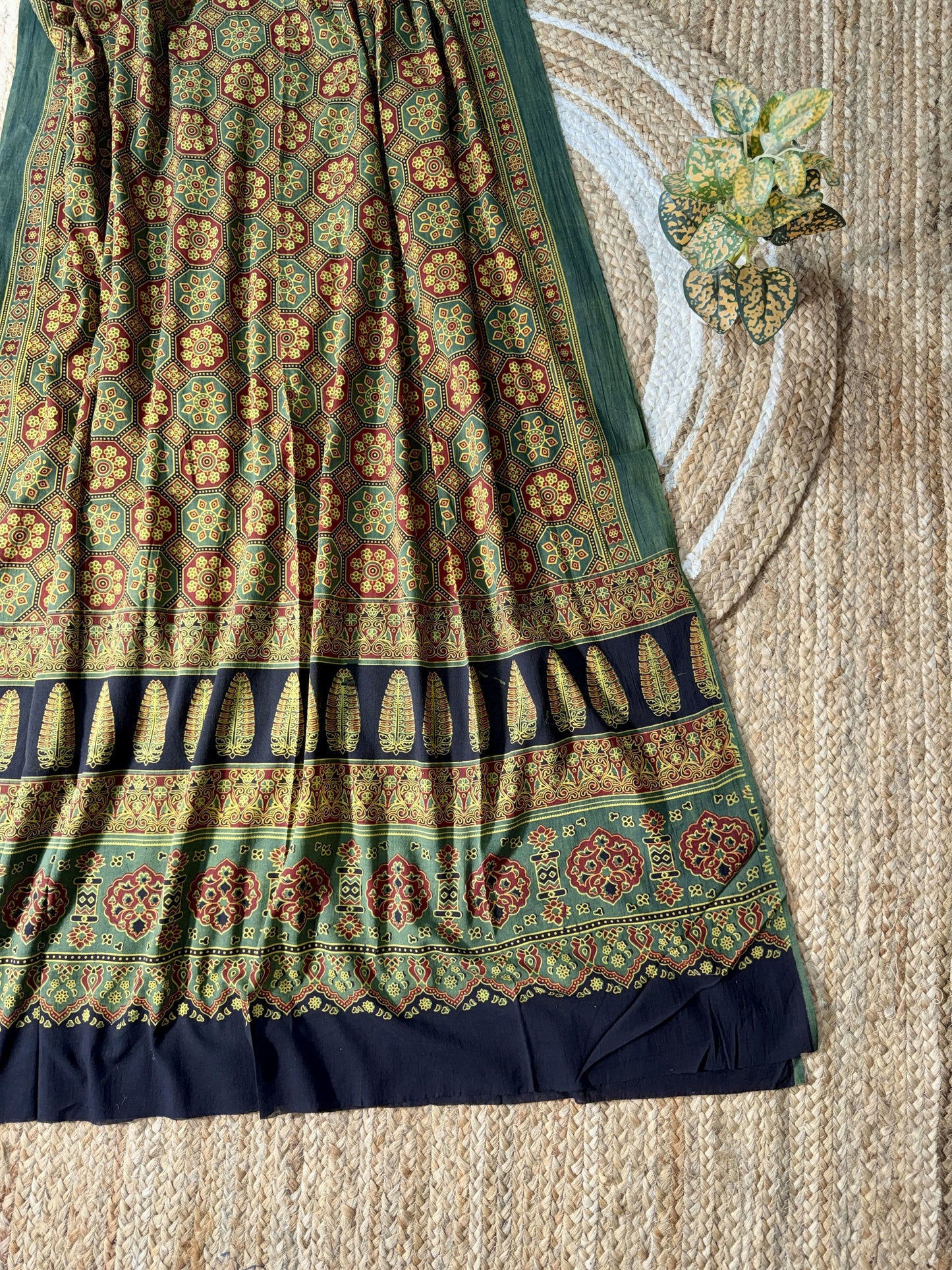Olive Green Mul Cotton Dupatta