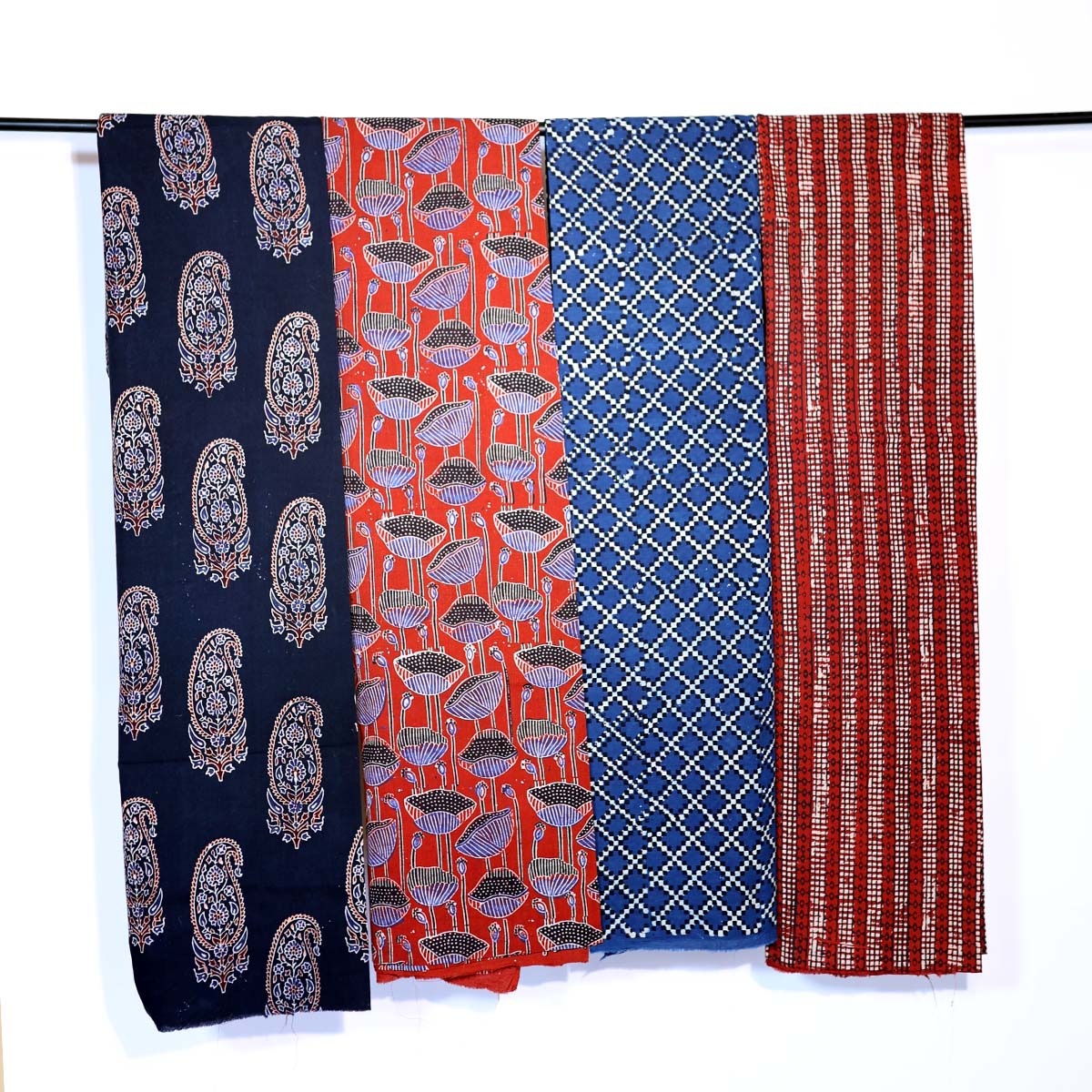 Indigo & Red Ajrakh Cotton Fabric