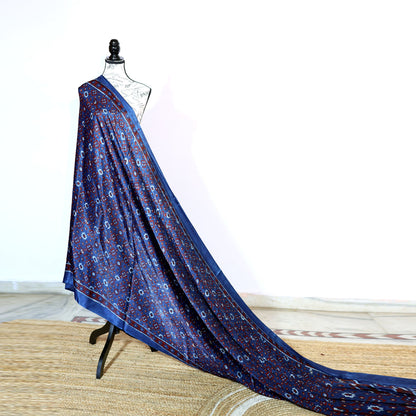 Indigo Ajrakh Modal Silk Saree